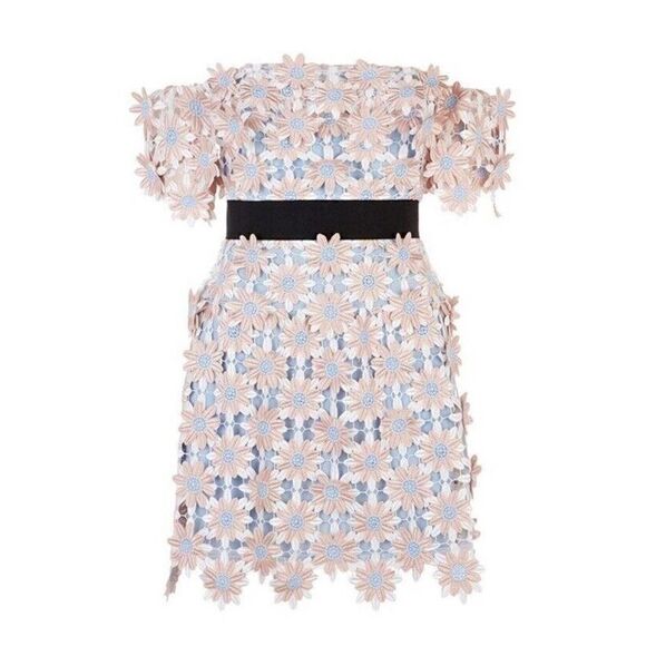 NWT Self Portrait 3D Floral Mini Dress sz 4 US - Picture 1 of 11